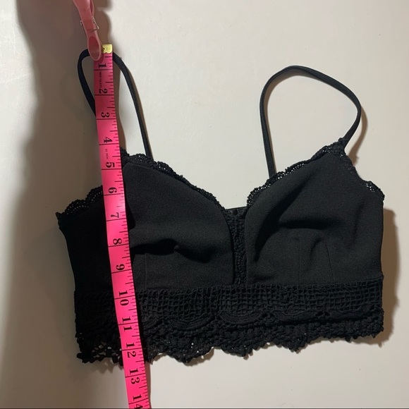 3/$30 Dynamite Crochet Crop Top Jet Black Bralette - Picture 14 of 15